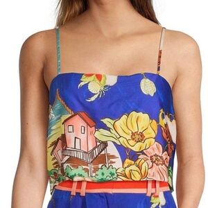ANTONIO MELANI Blue Floral Crop Top